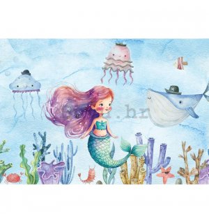 Foto tapeta Vlies: For kids mermaid watercolour (1) - 254x184 cm