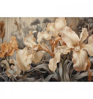 Foto tapeta Vlies: Art Nature Beige flowers - 254x184 cm