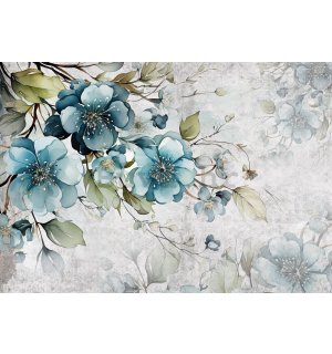 Foto tapeta Vlies: Turquoise Flowers - 254x184 cm