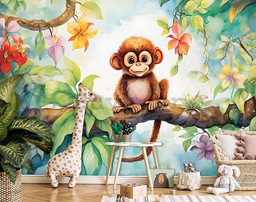 Foto tapeta Vlies: For Children Animals Monkey - 254x184 cm