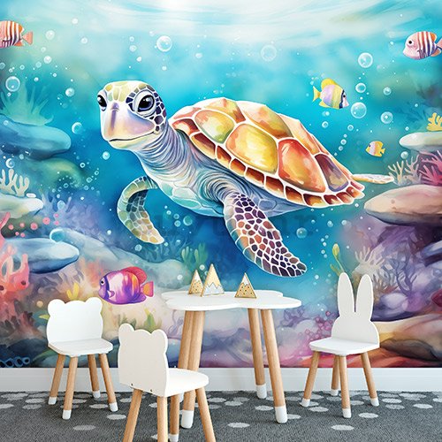 Foto tapeta Vlies: For Children Animals Turtle - 254x184 cm