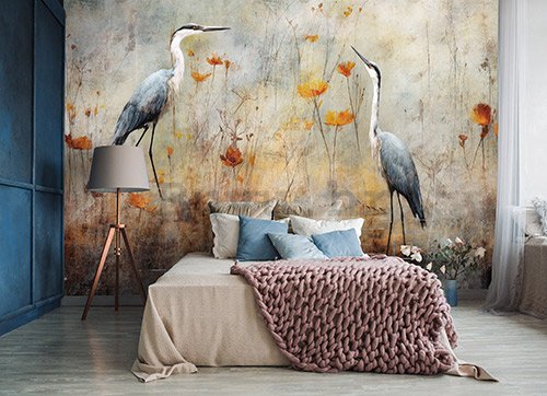 Foto tapeta Vlies: Art Abstract Birds Herons - 254x184 cm