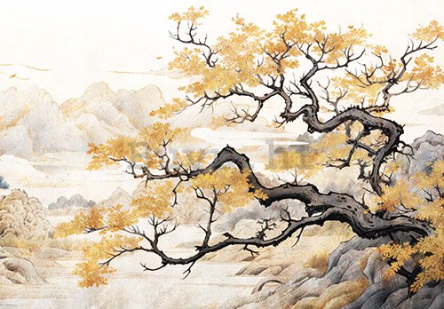 Foto tapeta Vlies: Art Japanese Tree - 254x184 cm