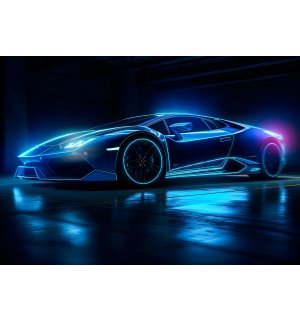 Vlies foto tapeta: Car Lamborghini luxurious neon - 368x254 cm
