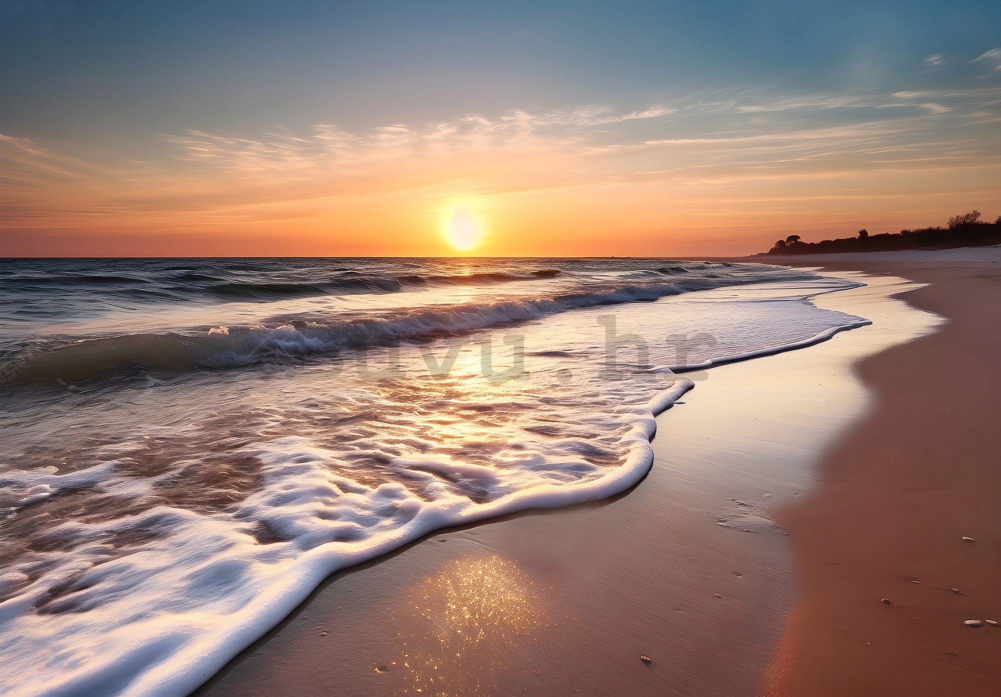 Vlies foto tapeta: Sea sunset - 368x254 cm