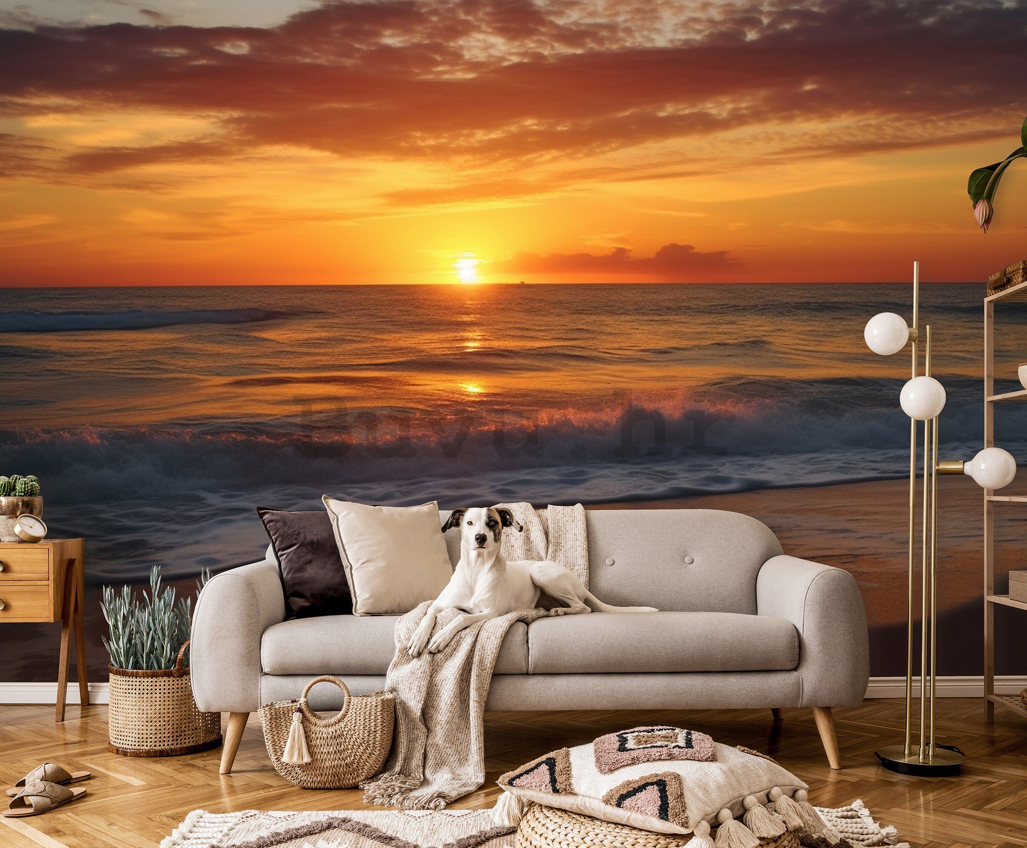 Vlies foto tapeta: Sea sunrise - 368x254 cm