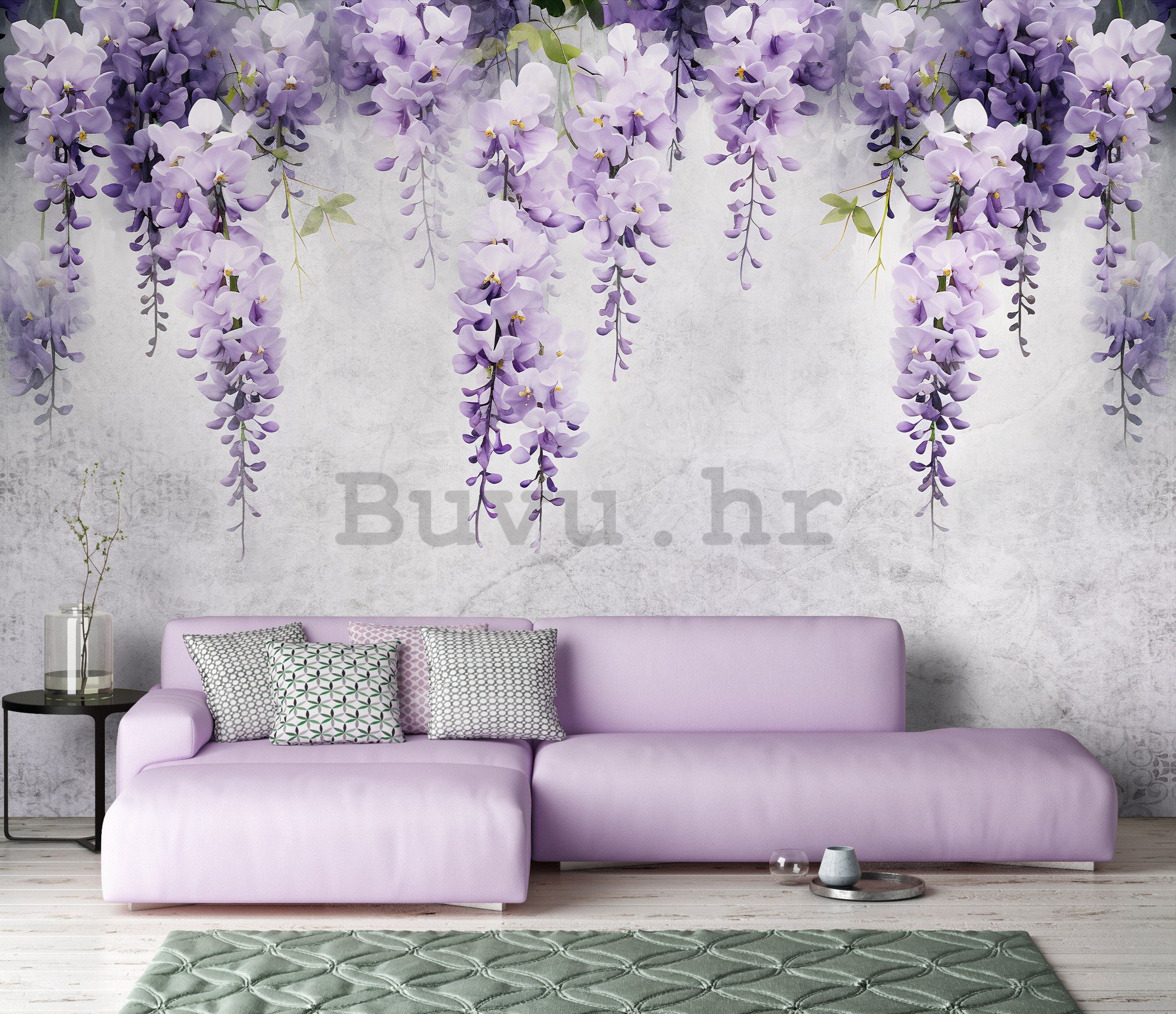 Vlies foto tapeta: Flowers Violet Wisteria Romantic (1) - 368x254 cm