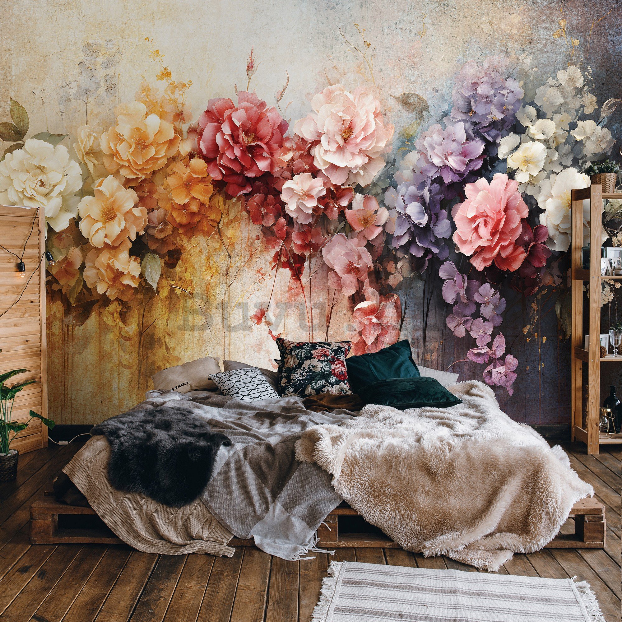 Vlies foto tapeta: Flowers Colorful Composition - 368x254 cm