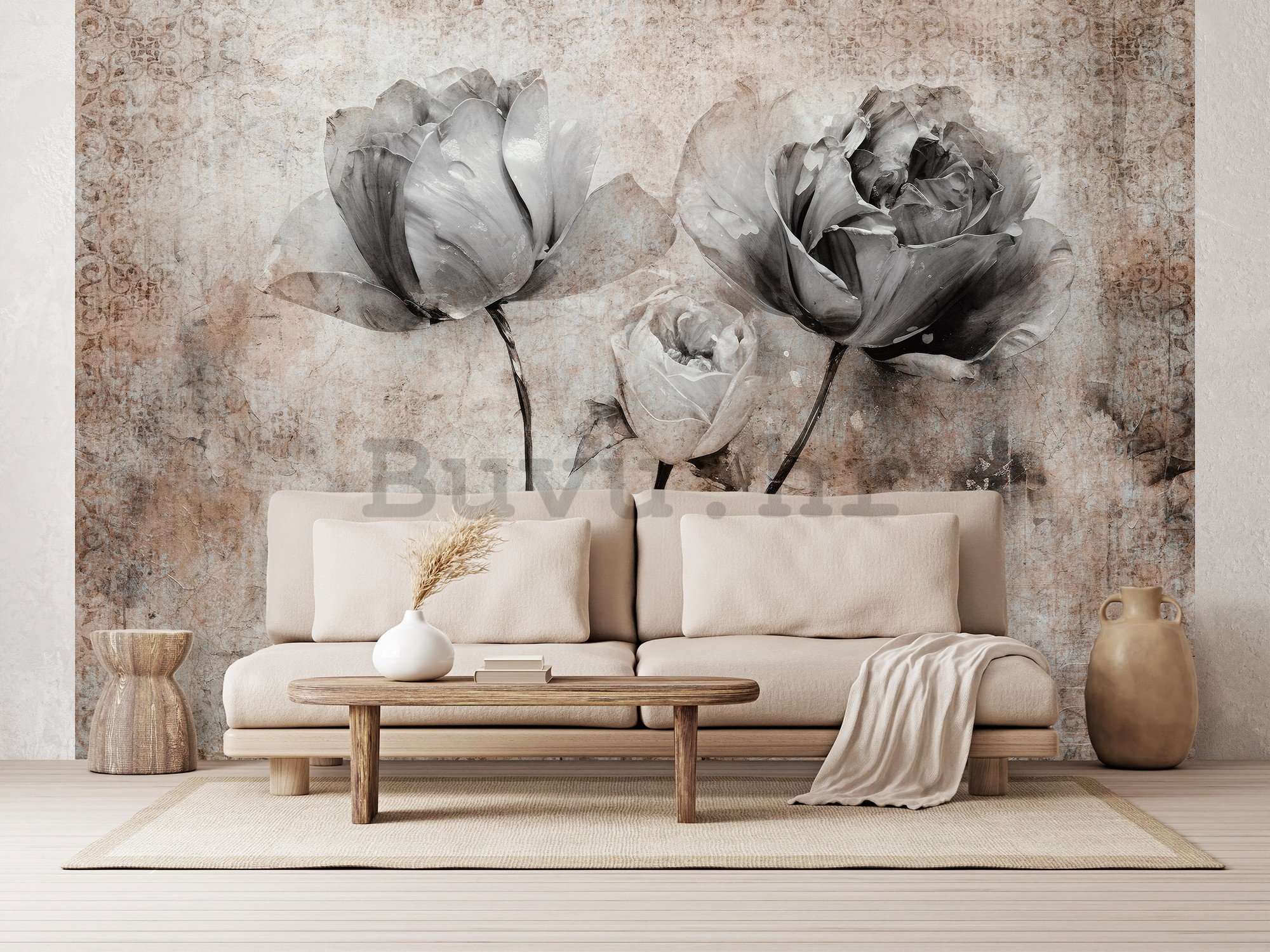 Vlies foto tapeta: Flowers Roses Structure (1) - 368x254 cm