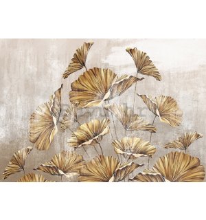Vlies foto tapeta: Golden leaves - 368x254 cm