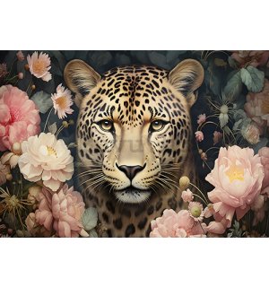 Vlies foto tapeta: Jaguar Flowers - 368x254 cm
