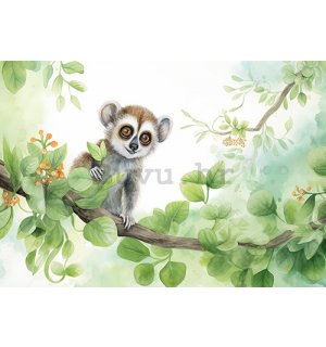 Vlies foto tapeta: For Children Animals Lemur - 368x254 cm