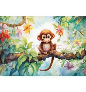 Vlies foto tapeta: For Children Animals Monkey - 368x254 cm