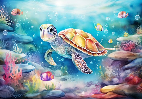 Vlies foto tapeta: For Children Animals Turtle - 368x254 cm