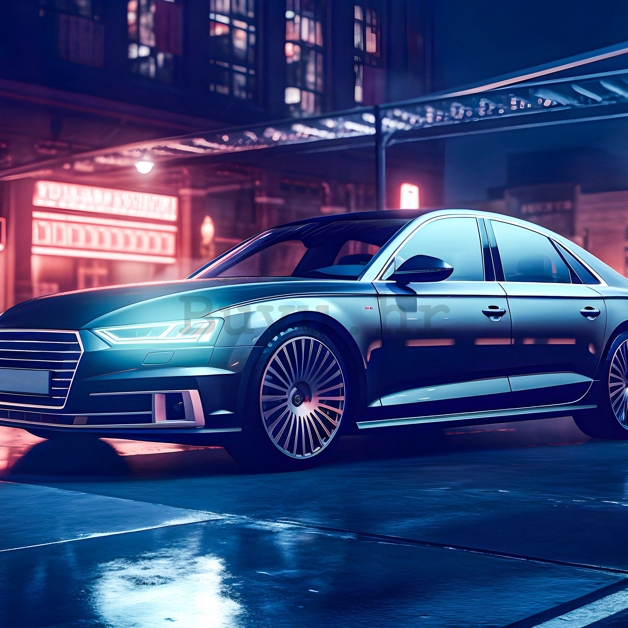 Vlies foto tapeta: Car Audi city neon - 152,5x104 cm
