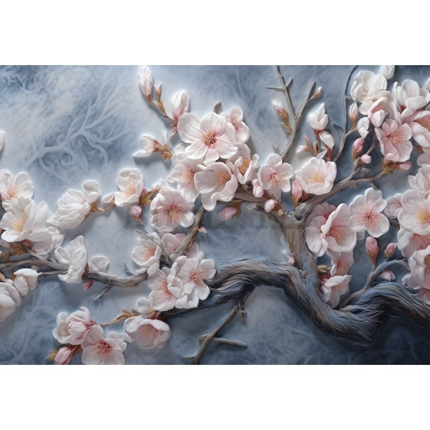 Vlies foto tapeta: Art Nature Painted Branches Flowers - 152,5x104 cm