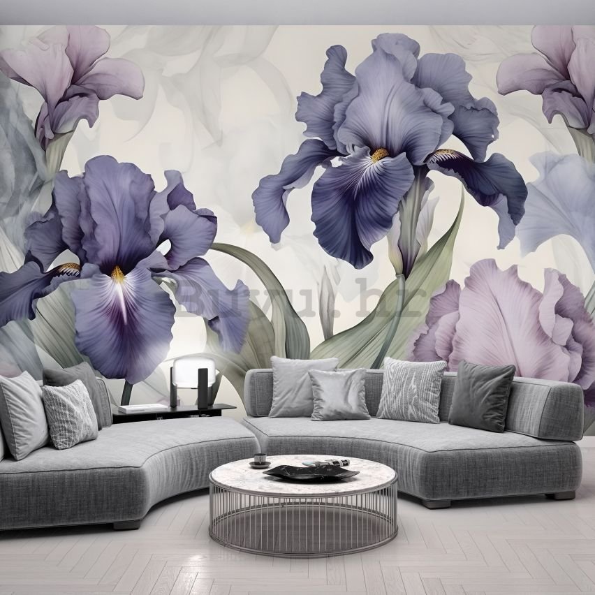 Vlies foto tapeta: Nature Flowers Modern Romantic Iris - 152,5x104 cm