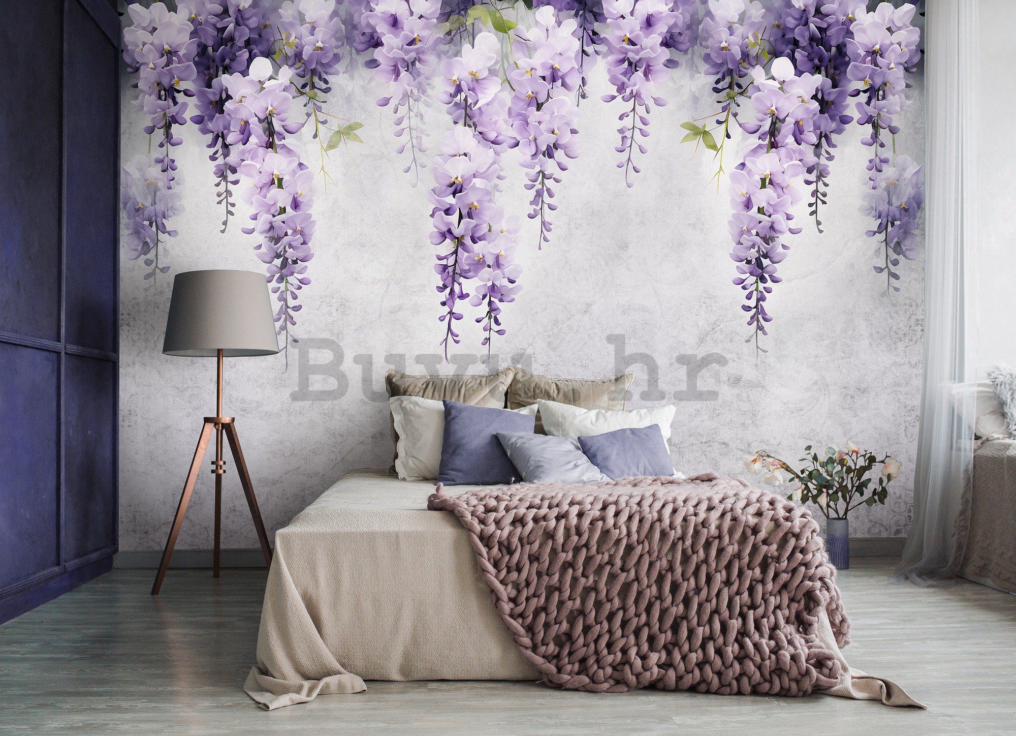Vlies foto tapeta: Flowers Violet Wisteria Romantic (1) - 152,5x104 cm