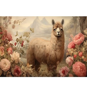 Vlies foto tapeta: Lama Flowers Vintage - 152,5x104 cm