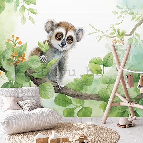 Vlies foto tapeta: For Children Animals Lemur - 152,5x104 cm