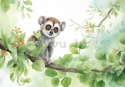 Vlies foto tapeta: For Children Animals Lemur - 152,5x104 cm