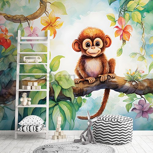 Vlies foto tapeta: For Children Animals Monkey - 152,5x104 cm