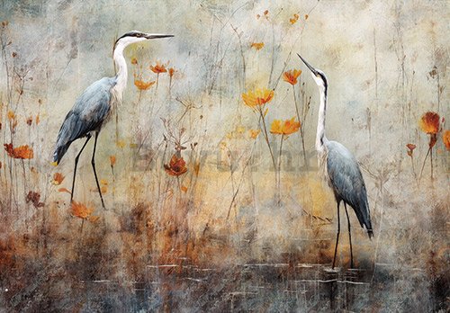 Vlies foto tapeta: Art Abstract Birds Herons - 152,5x104 cm