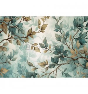 Vlies foto tapeta: Art Painted Leaves Branches - 104x70,5 cm