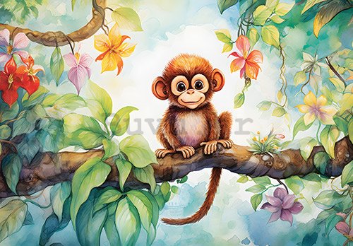 Vlies foto tapeta: For Children Animals Monkey - 104x70,5 cm