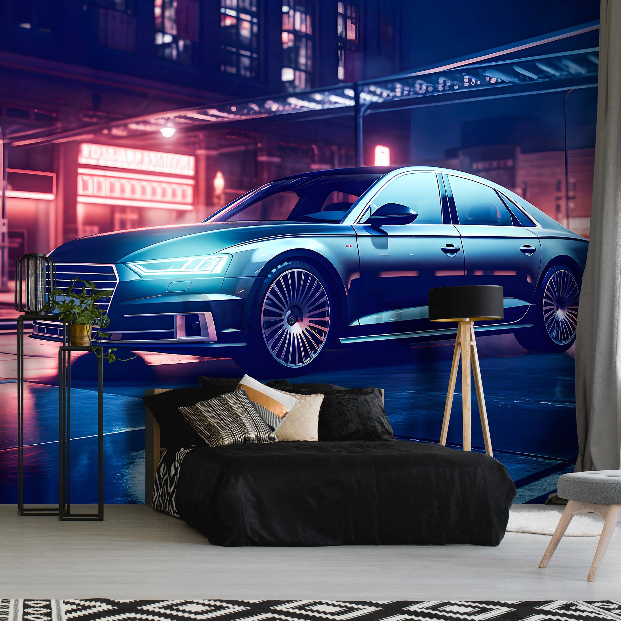 Vlies foto tapeta: Car Audi city neon - 312x219cm
