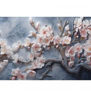 Vlies foto tapeta: Art Nature Painted Branches Flowers - 312x219cm