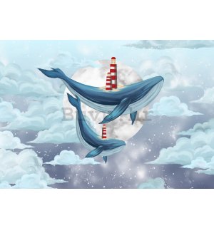 Vlies foto tapeta: Whales - 312x219cm