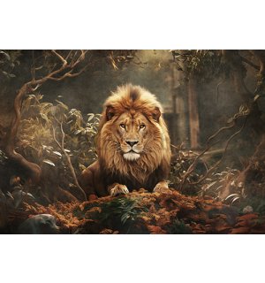 Vlies foto tapeta: Animals Cats Lion - 312x219cm