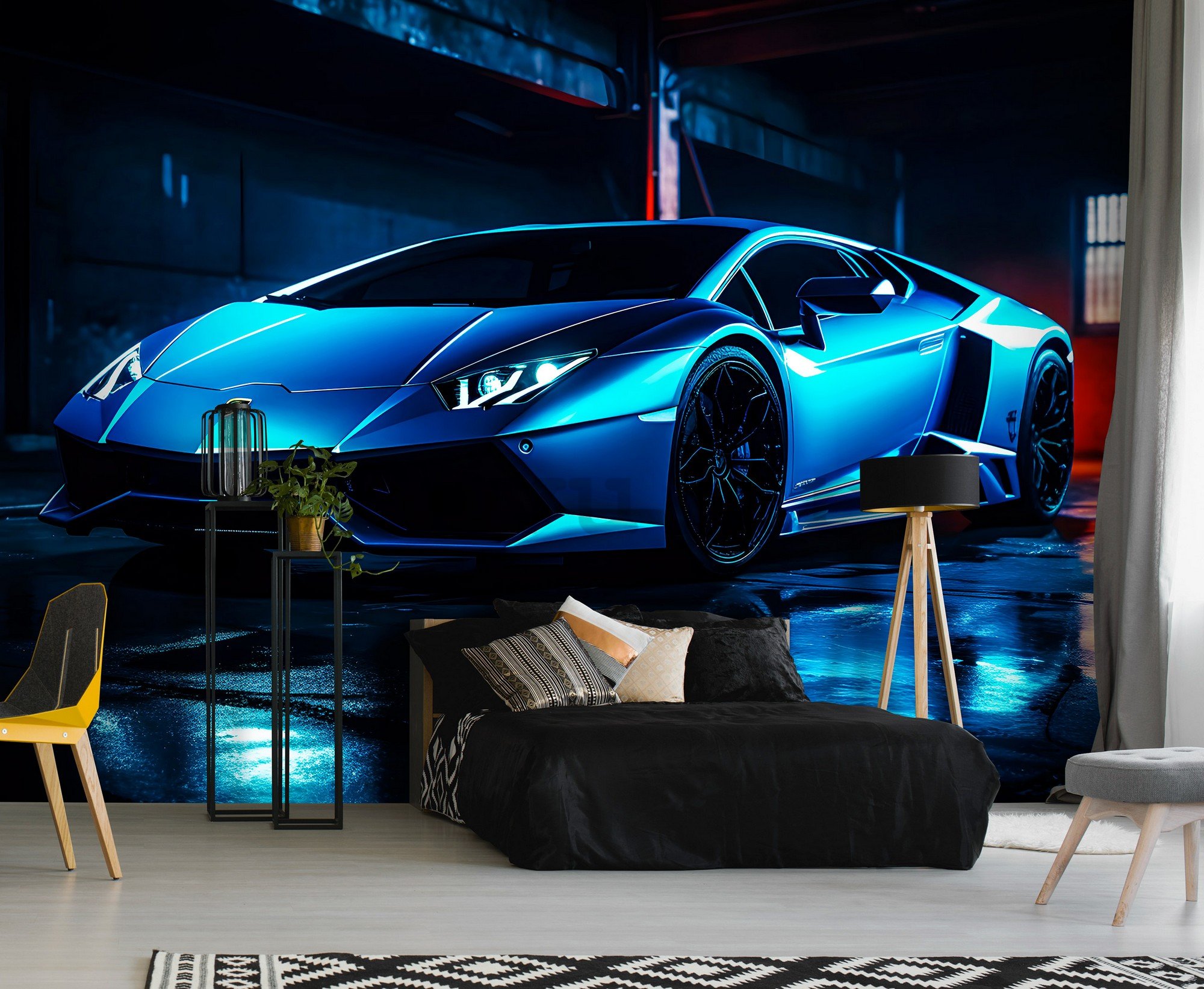 Vlies foto tapeta: Car Lamborghini luxurious neon (1) - 416x254 cm
