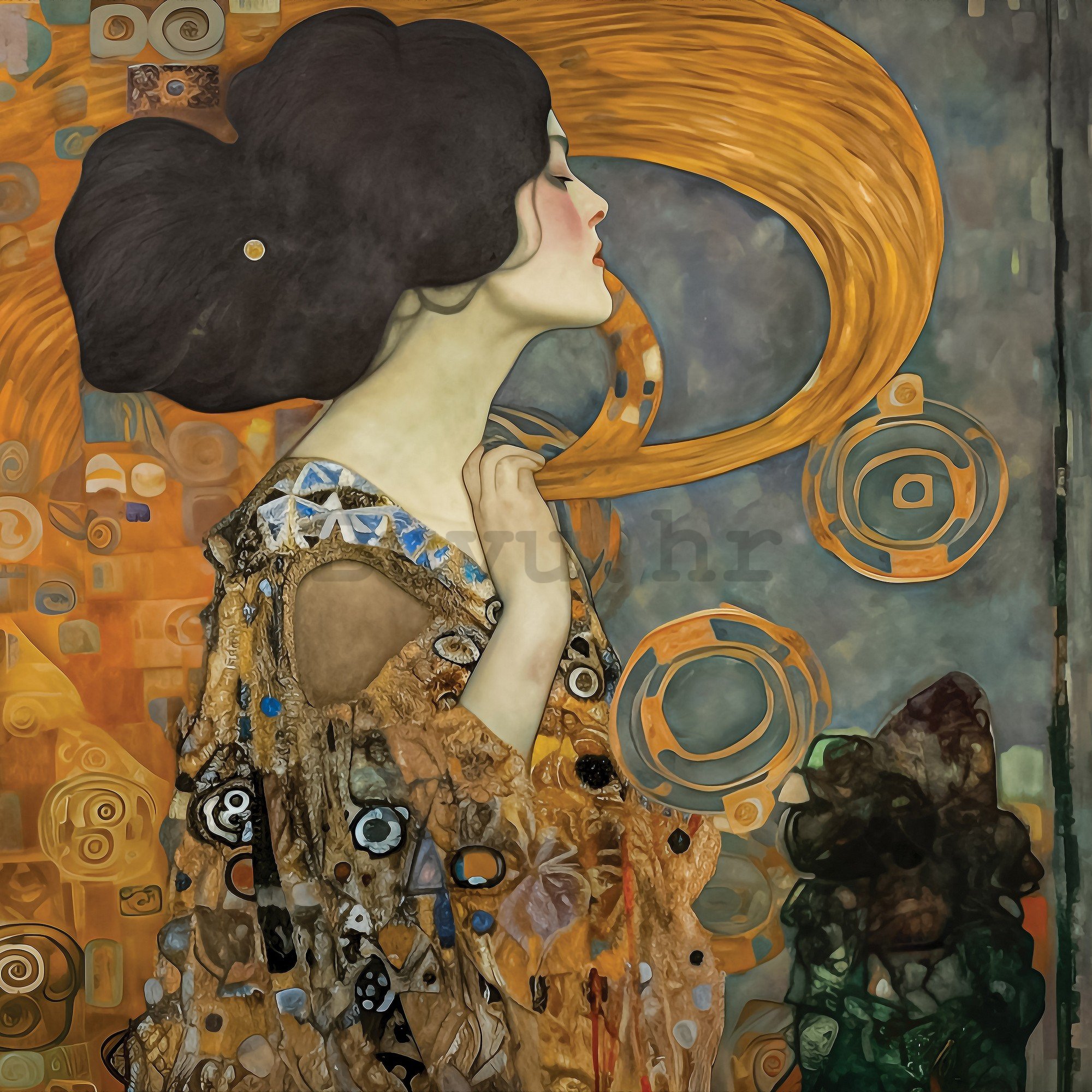Vlies foto tapeta: Imitation painting woman Klimt - 416x254 cm