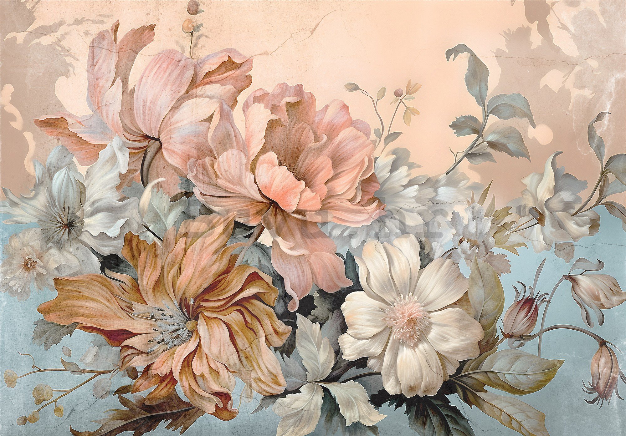 Vlies foto tapeta: Nature flowers pastel floral - 416x254 cm