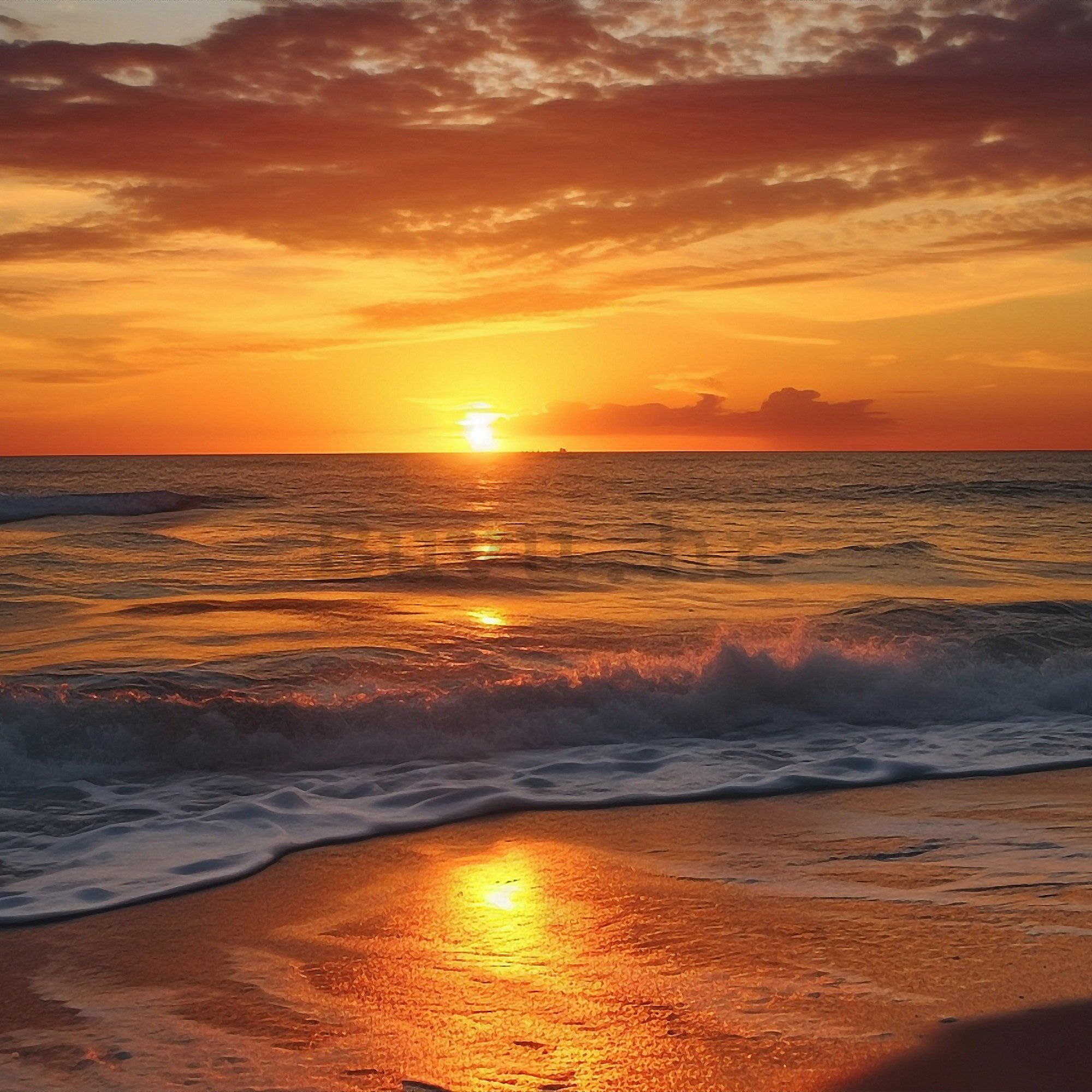 Vlies foto tapeta: Sea sunrise - 416x254 cm